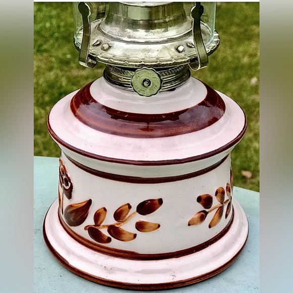 Vintage Unused LAMPLIGHT FARMS Glazed Ceramic Kerosene Oil Lantern Lamp - Picture 7 of 9